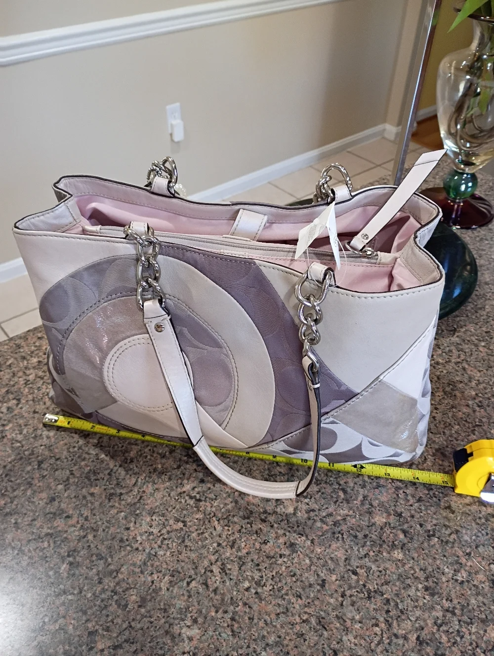 NWT Coach ParchWork Inlaid Shimmer Blush Gray